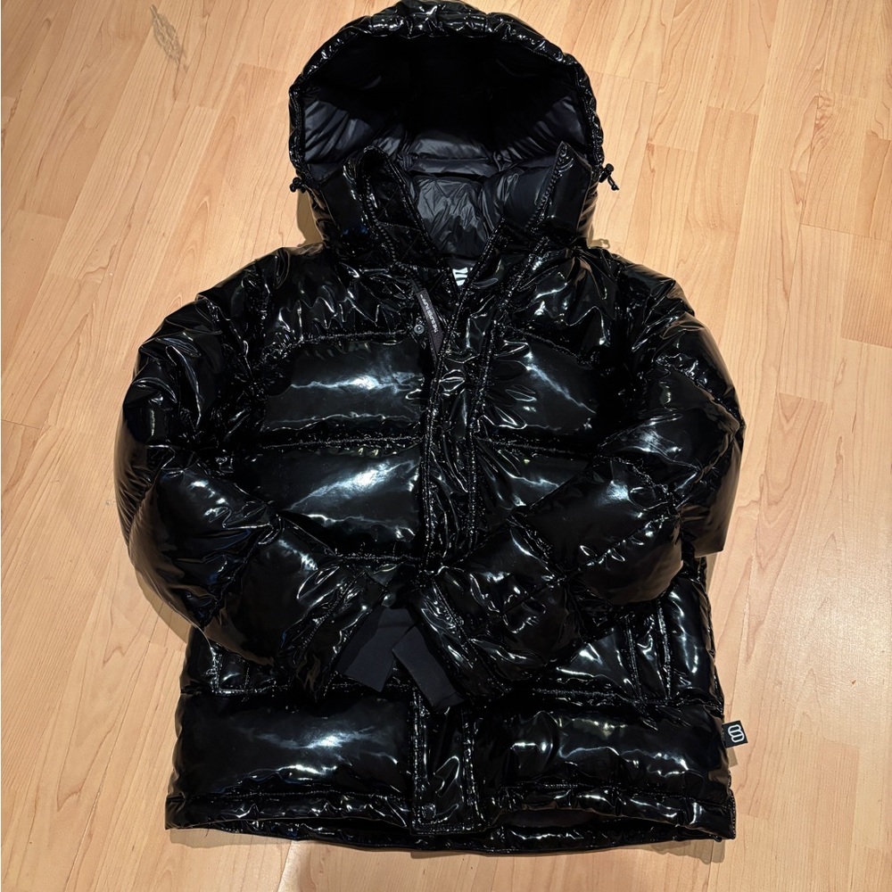 Aritzia Black Superpuff Bomber Jacket